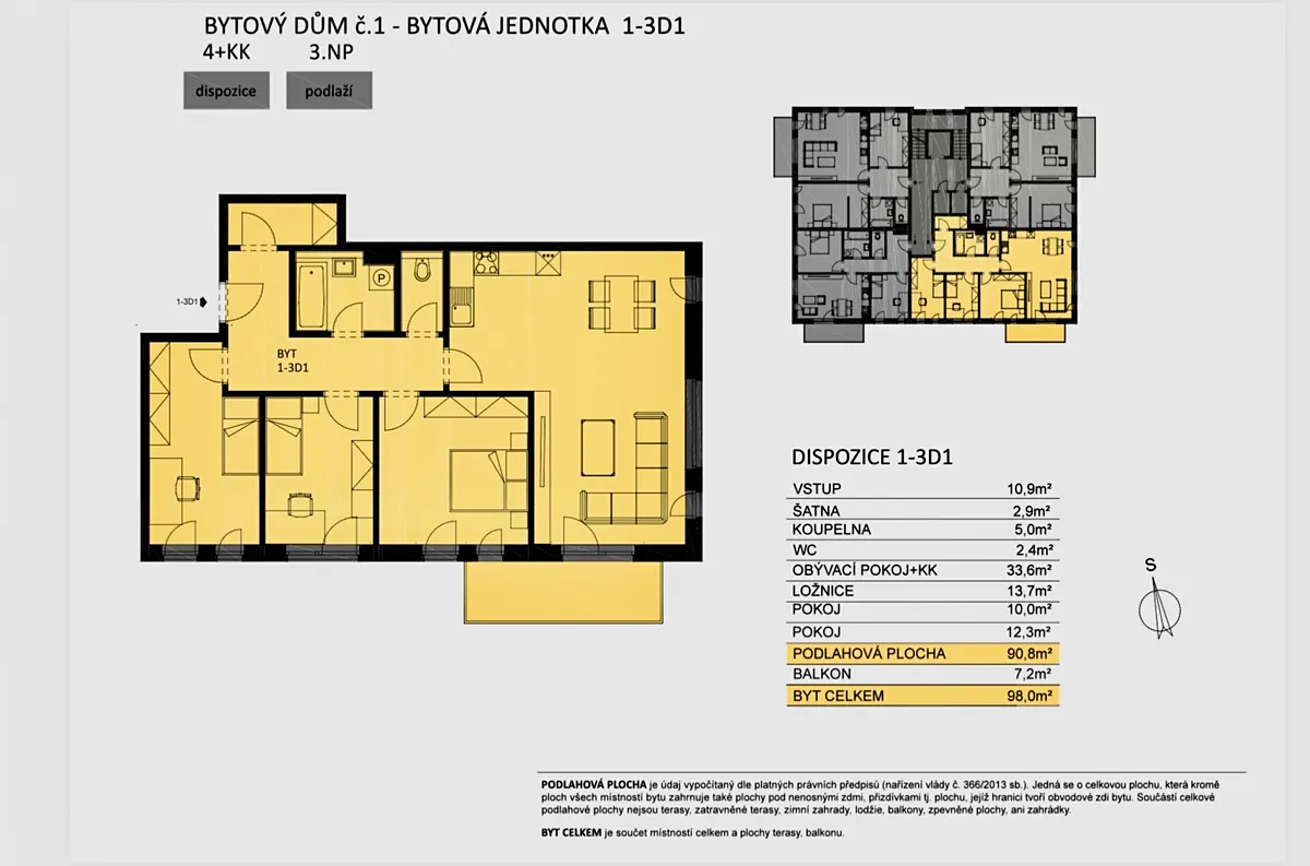 Prodej bytu 4+kk 91 m²